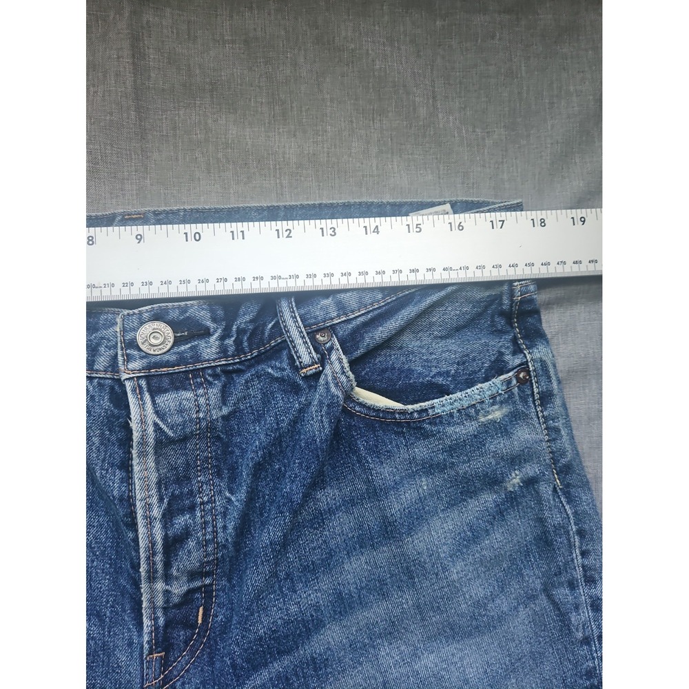 Moussy Vintage Straight Leg Howa Jeans in Blue Women 31 Made Japan $370 - Picture 8 of 16